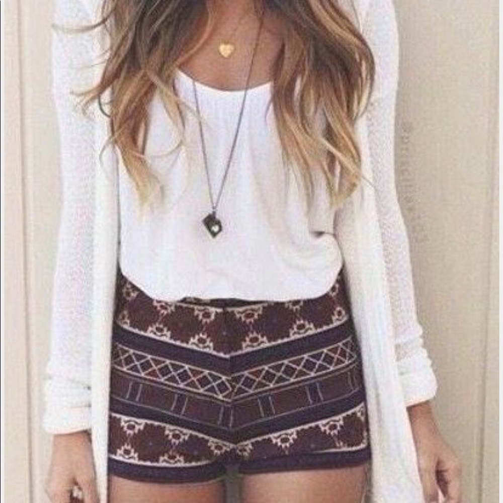 Brandy Melville Printed High Waisted Shorts